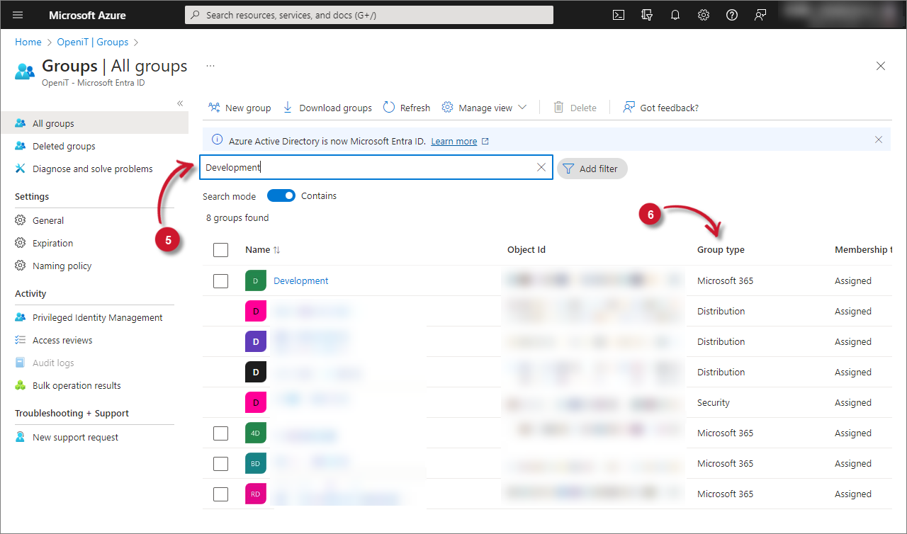 Azure Active Directory Group Type