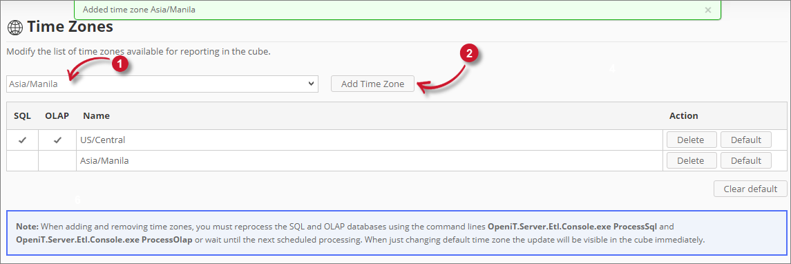 Adding Time Zones
