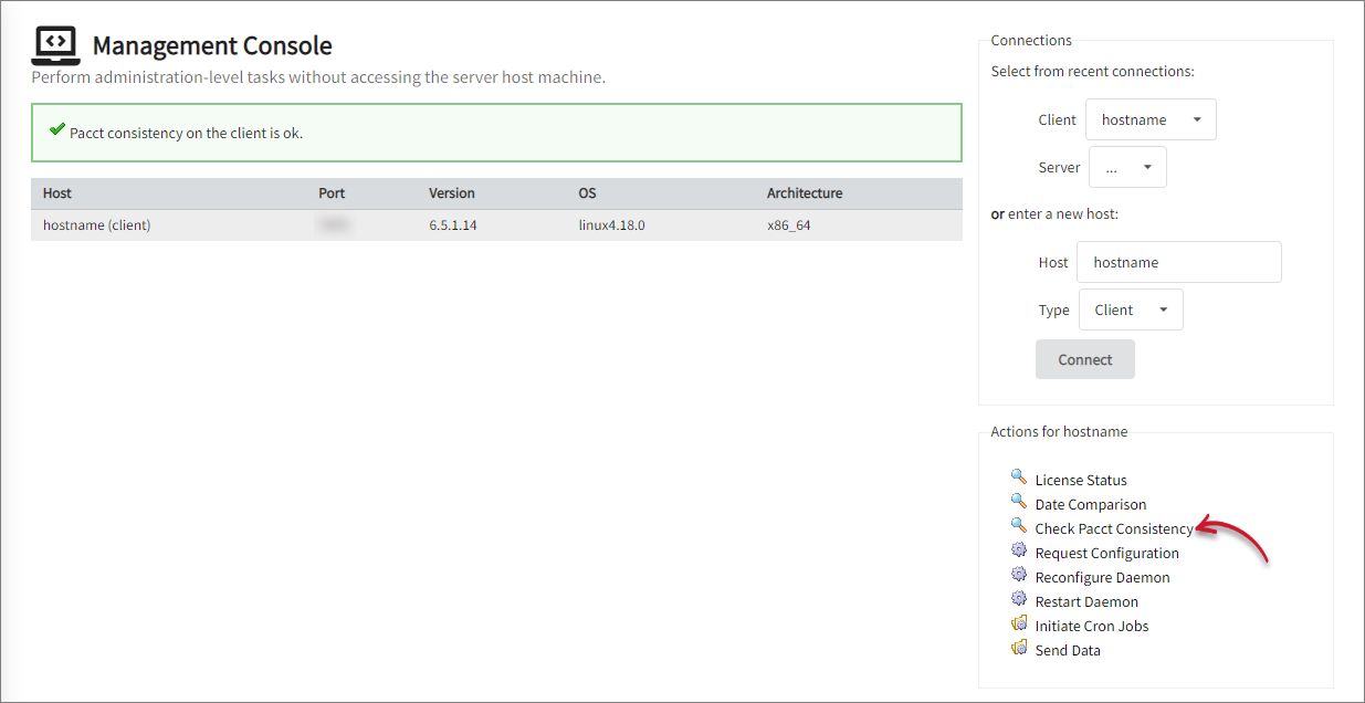 v6 Client Pacct Consistency