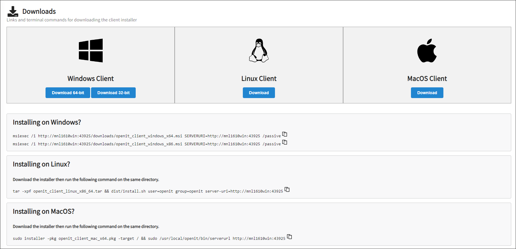Downloads Page