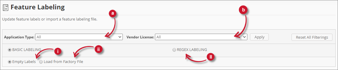 Analysis Server Feature Labeling: Global Configuration
