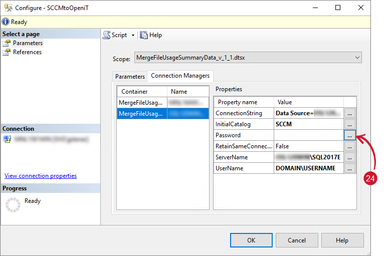  Configuring SSIS Package - SCCM Password