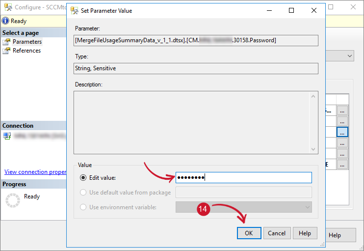  Configuring SSIS Package - Edit Password