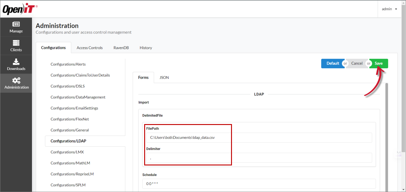 Saving Configurations/LDAP