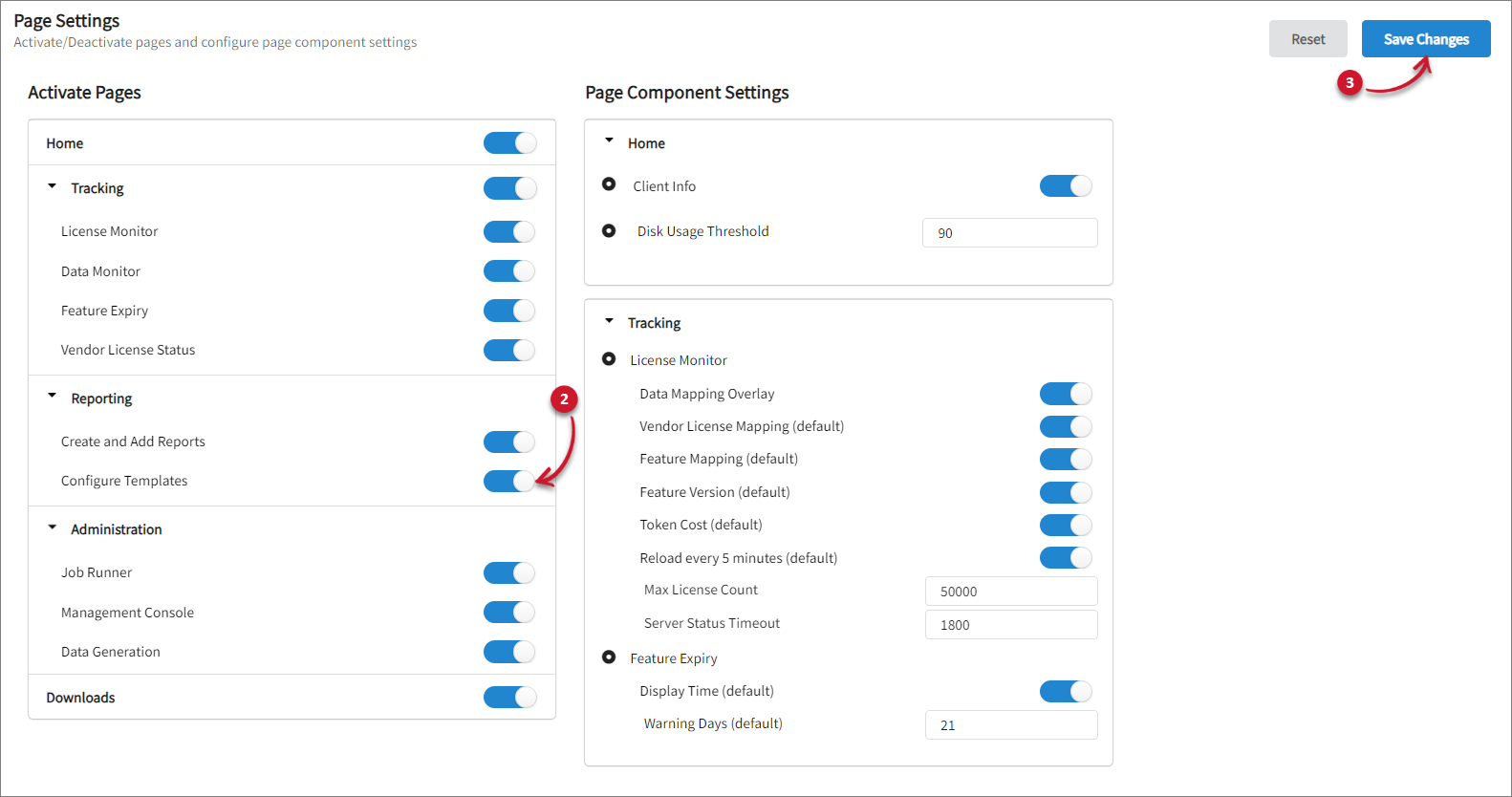 Activating the Configure Templates Tab