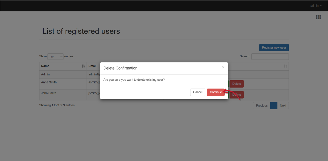 Confirming Deletion