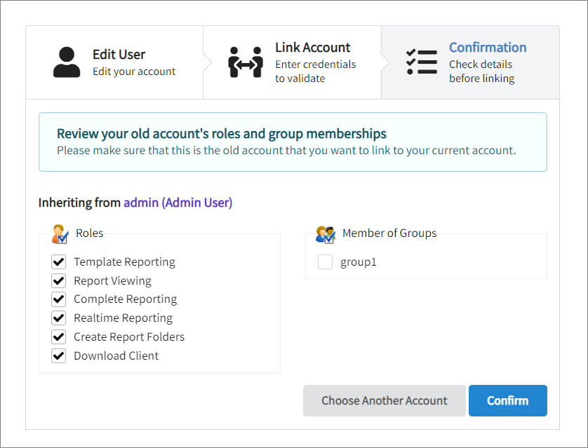Confirming Role(s) and Group(s)