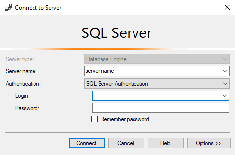 Connect to Database Engine