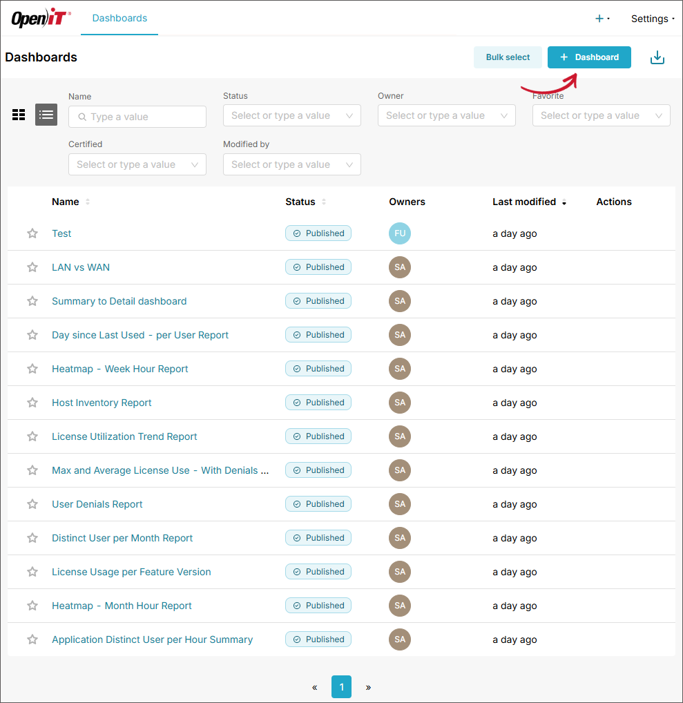 Adding a Dashboard
