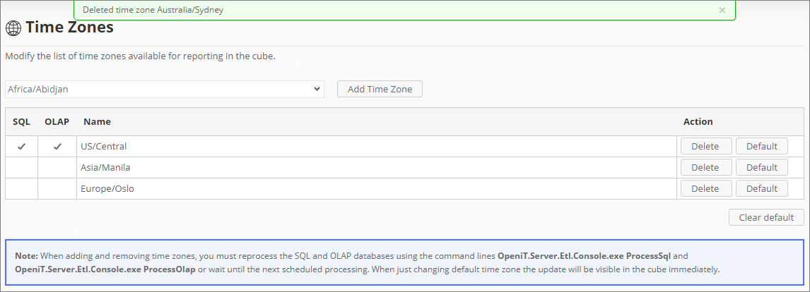 Removing Time Zones Confirmation