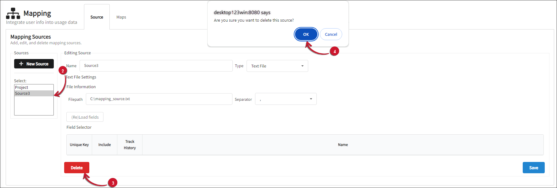 Deleting a Source
