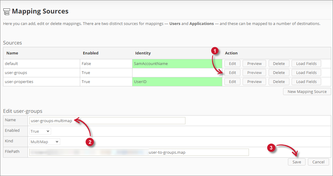 Editing Mapping Sources