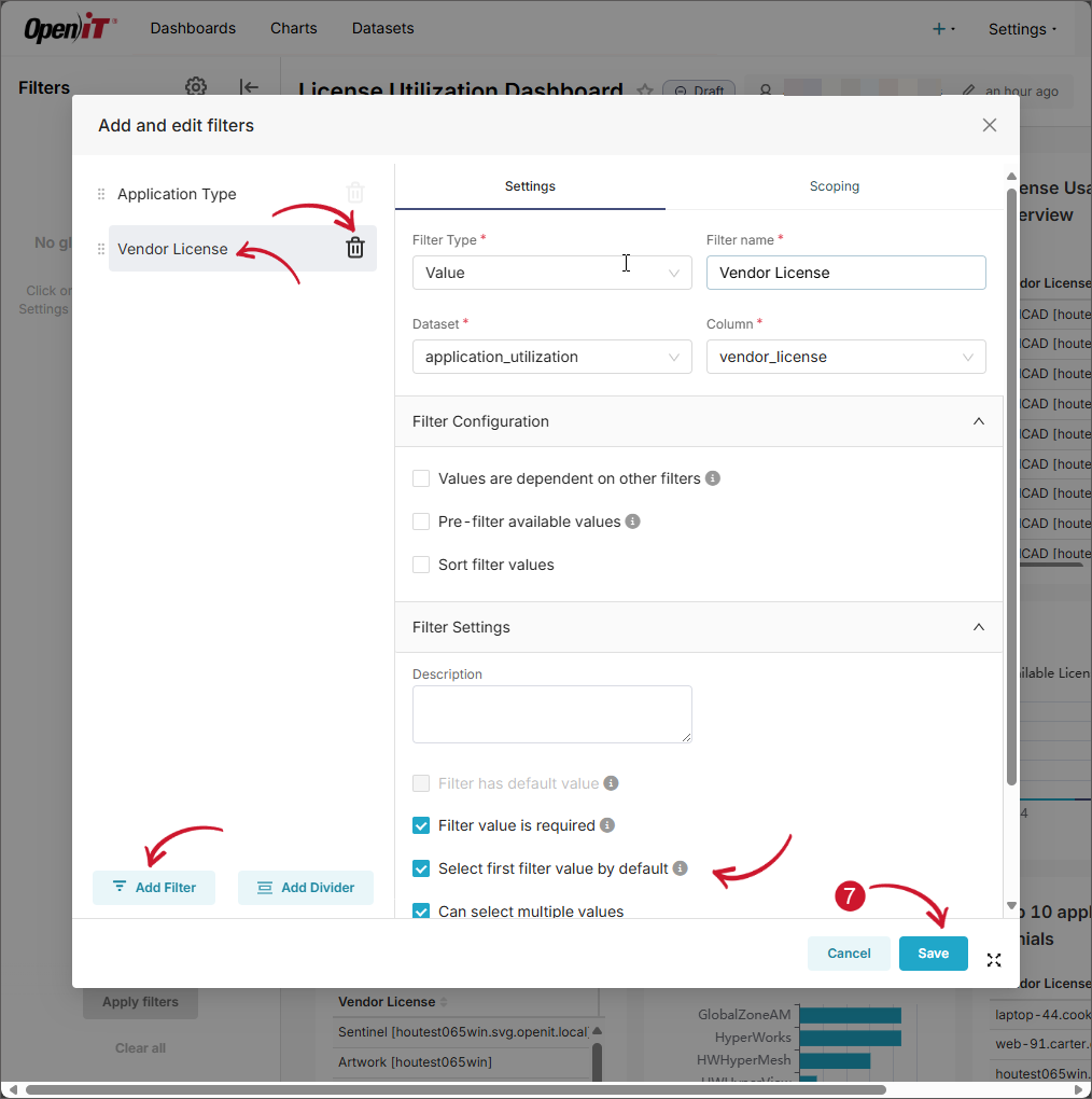 Editing Dashboard Filters