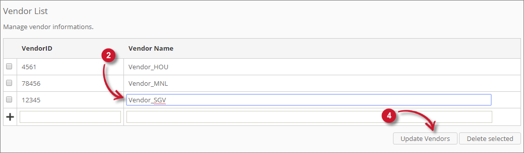 Updating Vendors