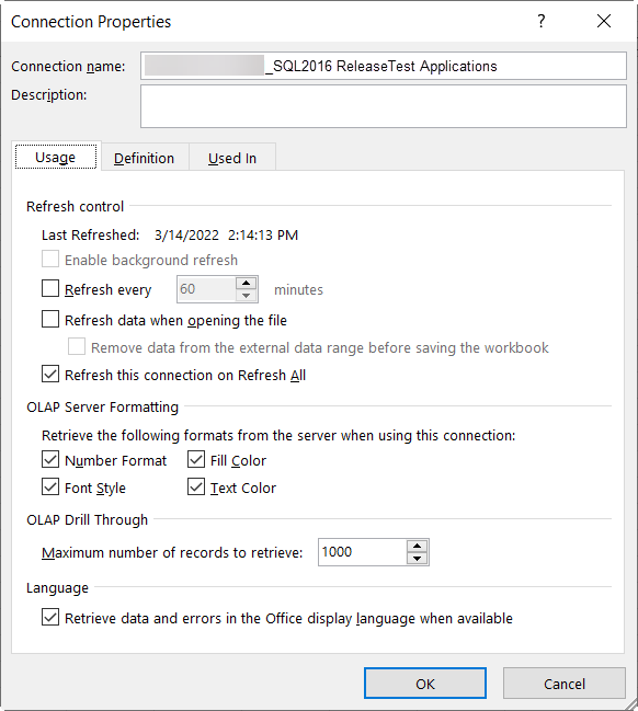 Connection Properties