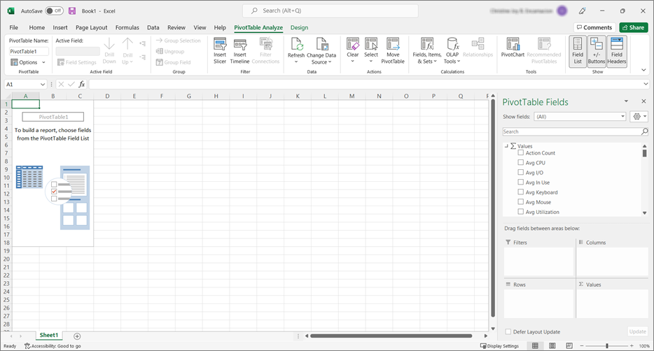 Empty PivotTable