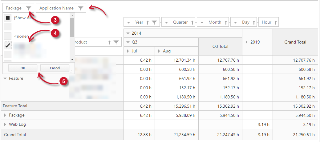 Interactive  Table Classifications Filter Item