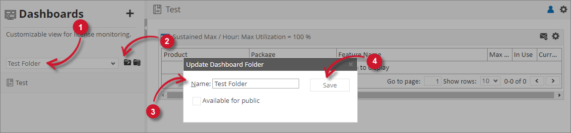 Analysis Server License Usage Dashboard: Update Folder