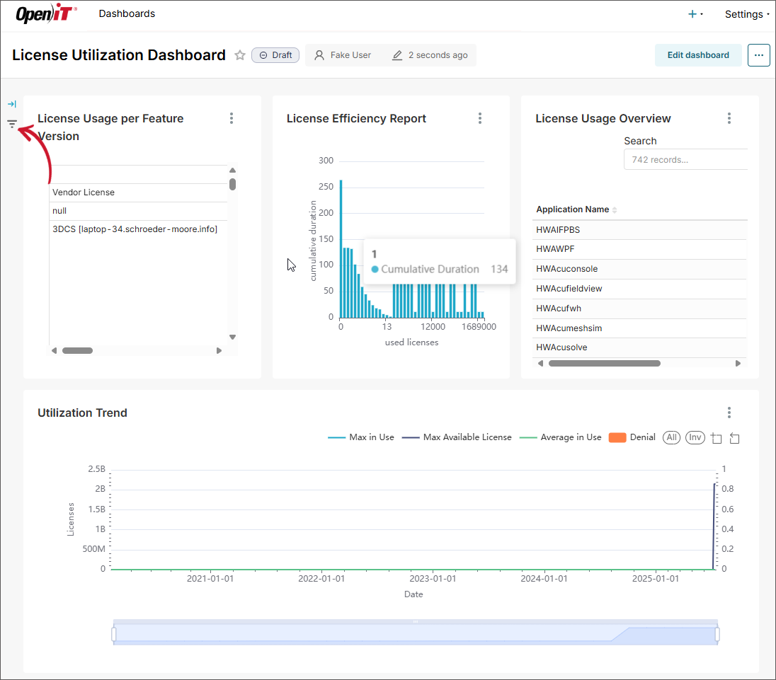 Dashboard Filters Pane
