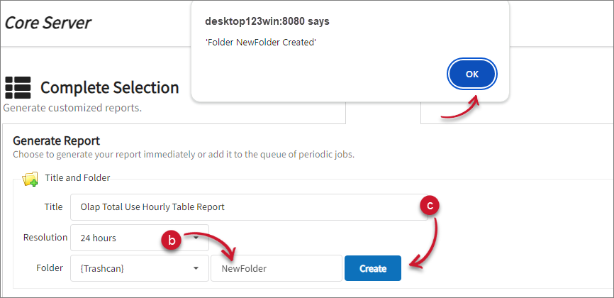 Report Generation Create Folder