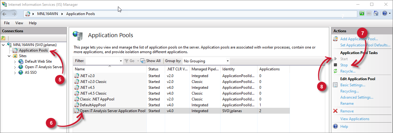 Restart Application Pool