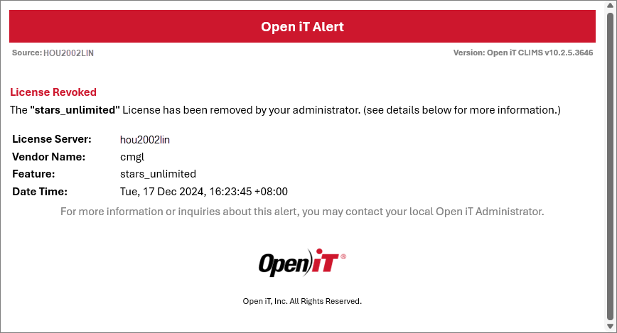Revoked License Alert