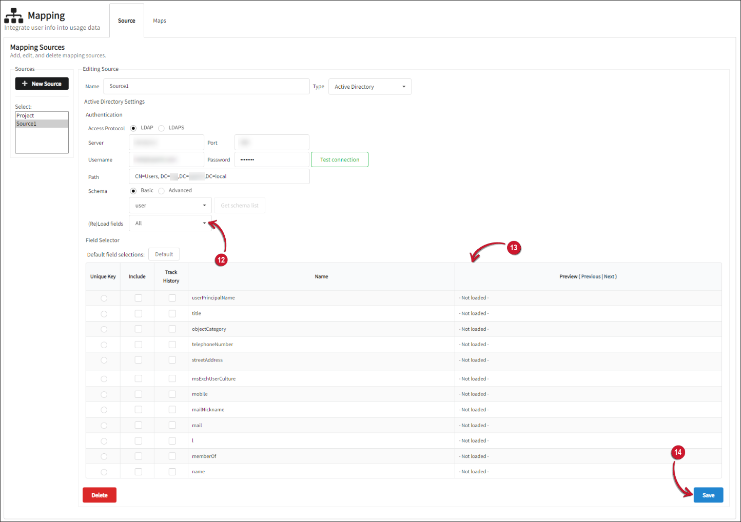 Active Directory Field Selector