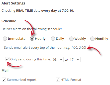 License Expiration Alert Settings Hourly