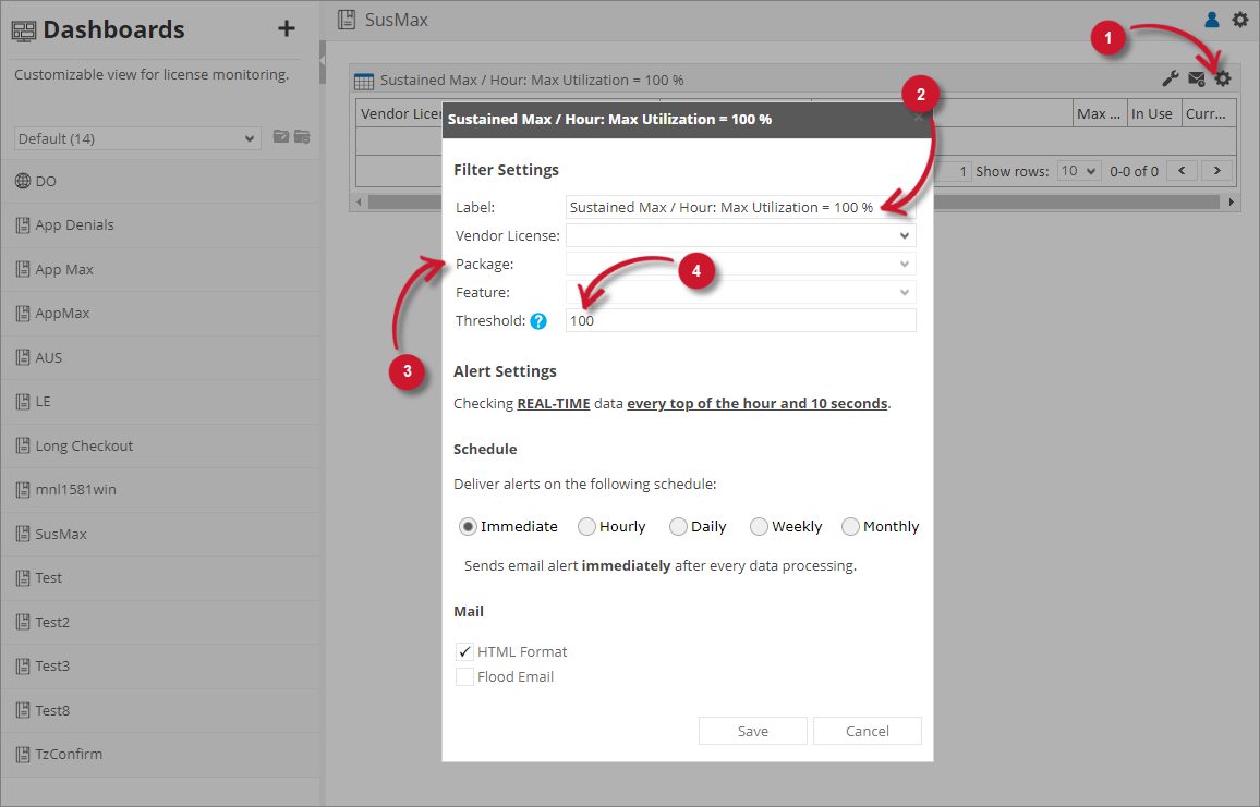 Sustained Max / Hour Filter Setting