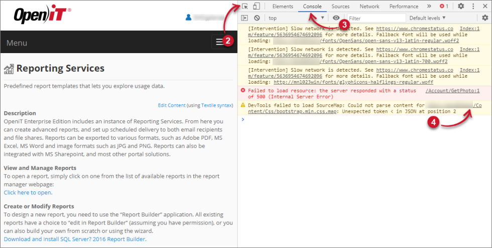 Check Web Browser Console Errors