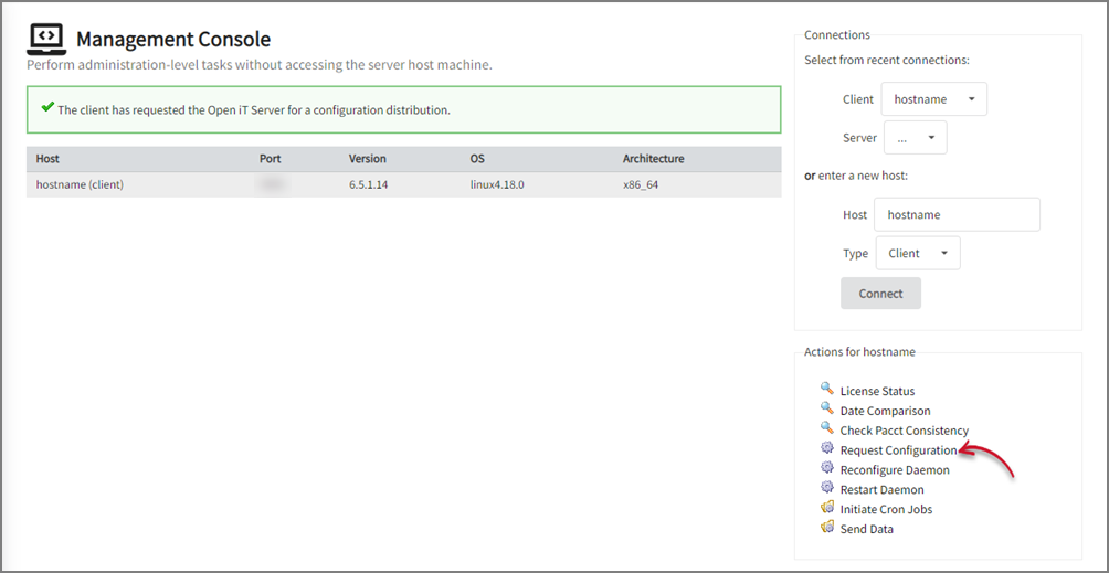 Requesting v6 Client Configuration