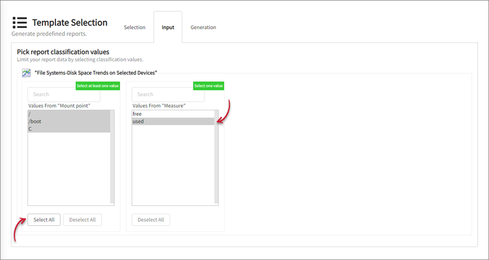 Select Values
