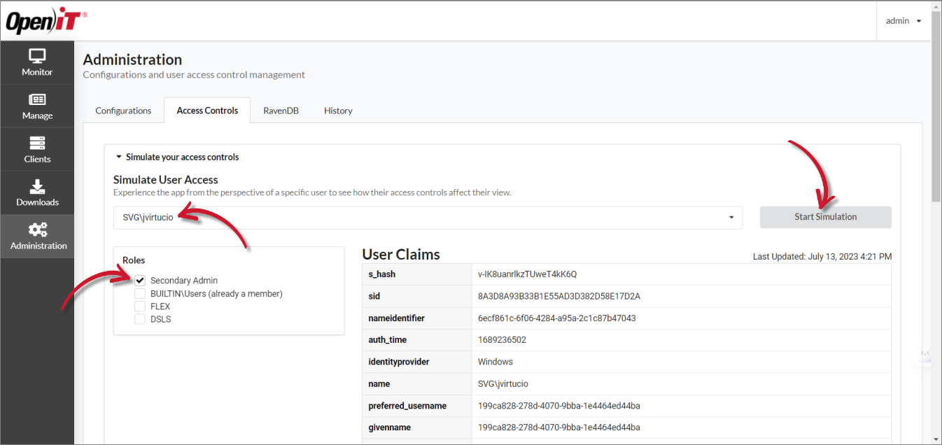 Simulate User Access