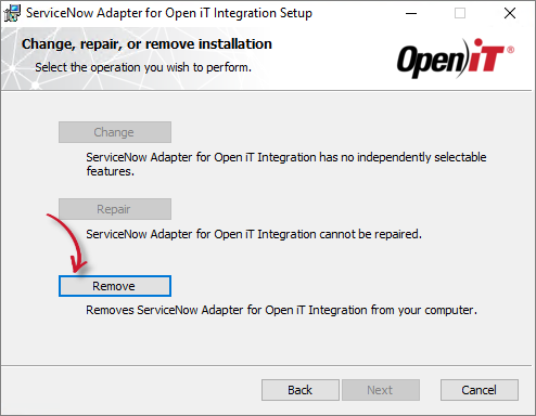 Uninstallation Selection