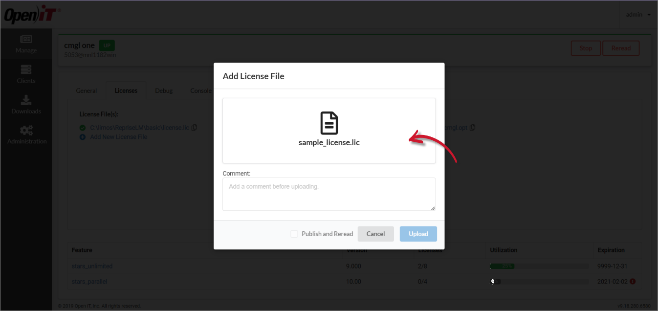Add New License File: Browse File