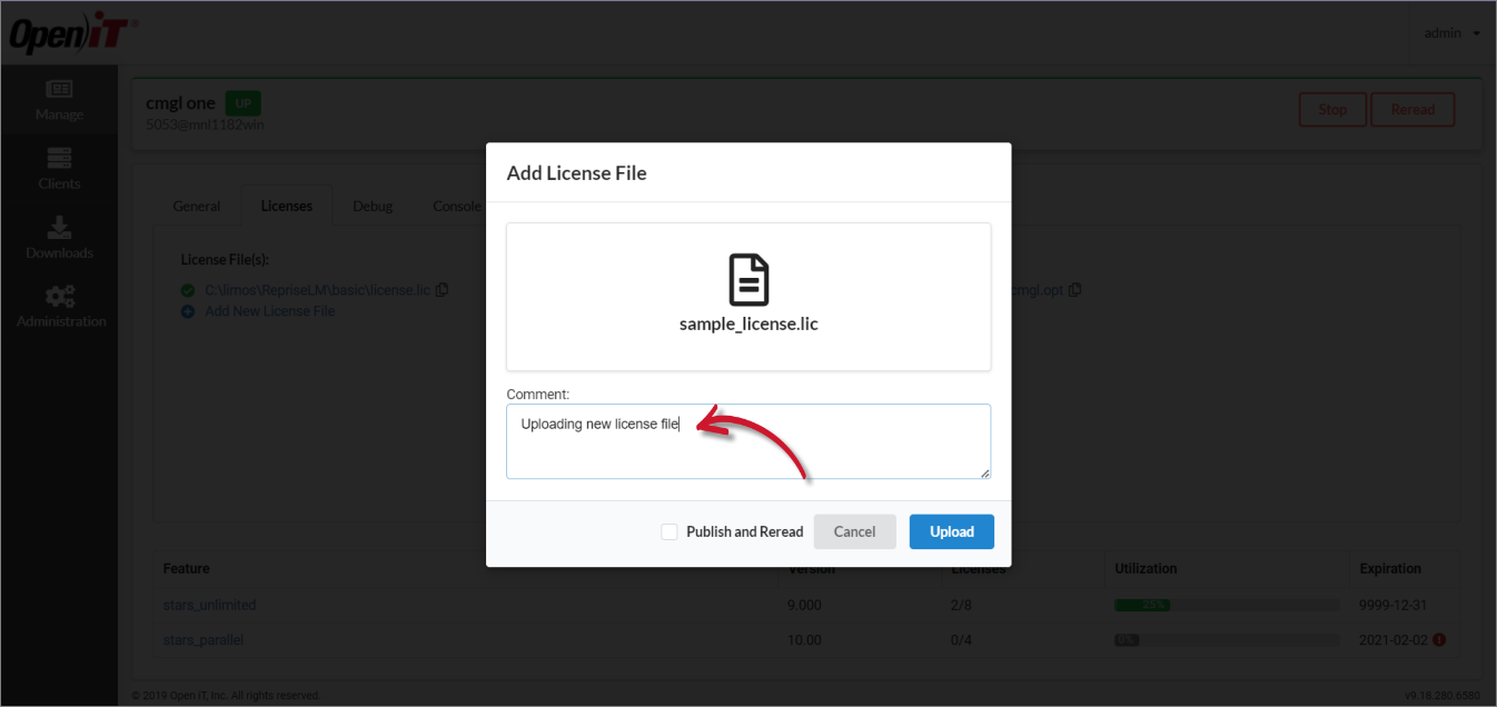 Add New License File: Comment
