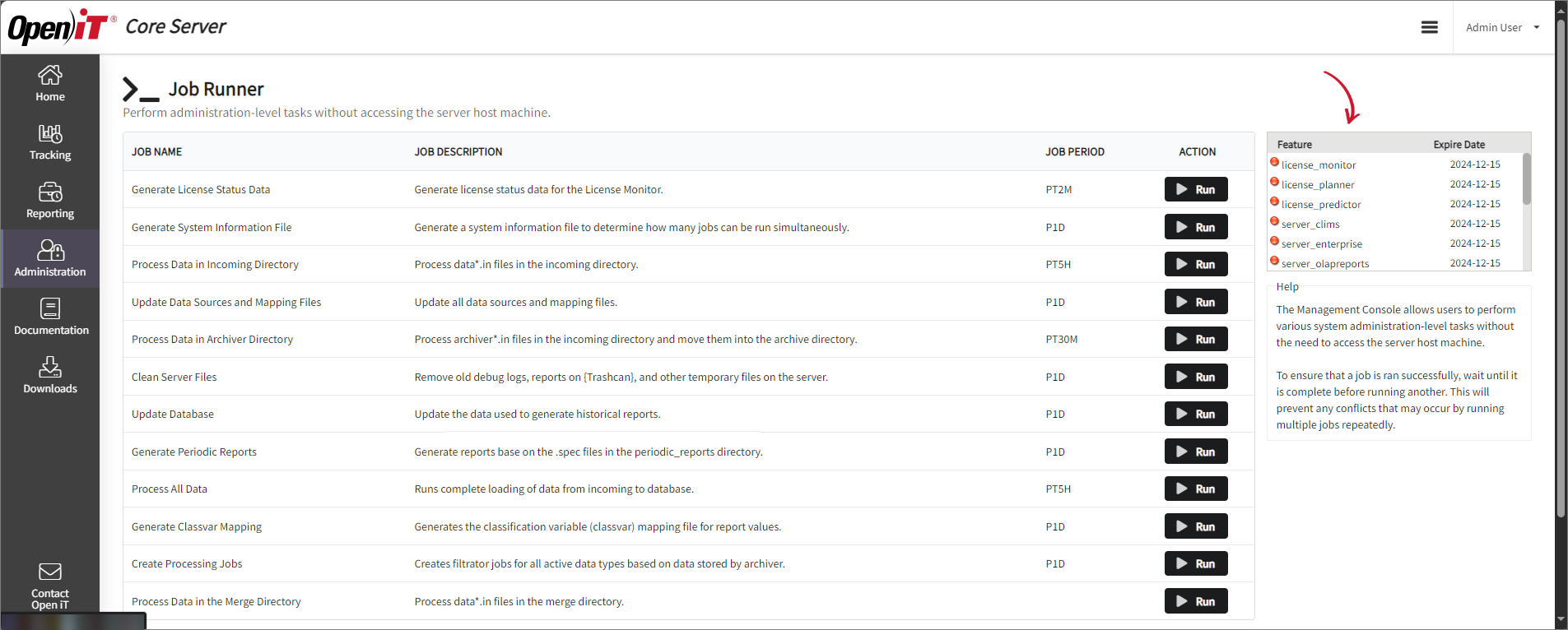 Core Reporting Server Alerts and Notification: Feature Expiry in Job Runner
