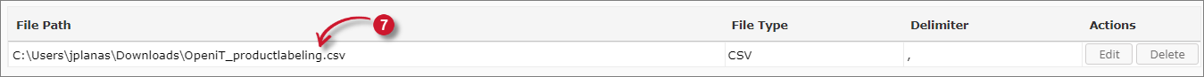  Analysis Server Vendor License Labeling: Edited Imported Source File