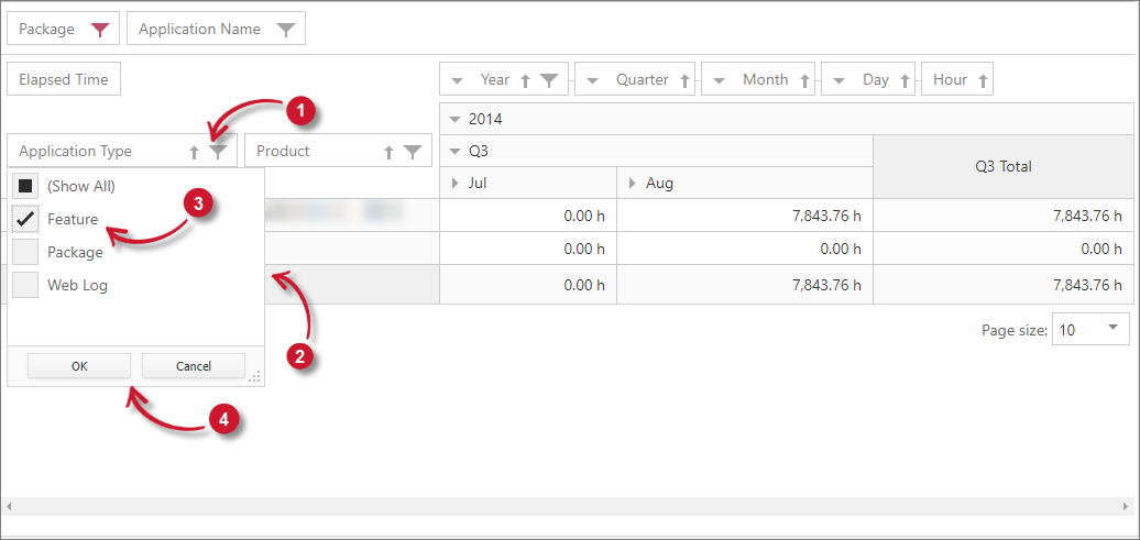 Analysis Server Analysis Console: Interactive  Table Filtering Classifications
