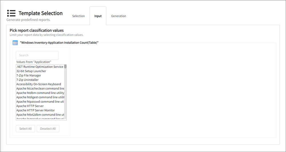 Template Selection: Input