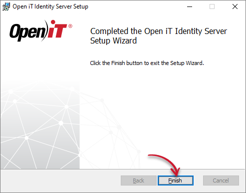 Identity Server Installation: Finish
