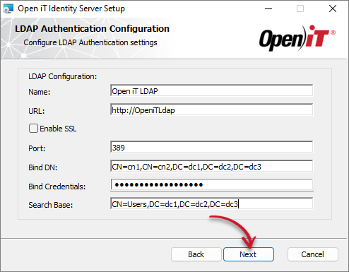 Identity Server Installation: LDAP Authentication Configuration