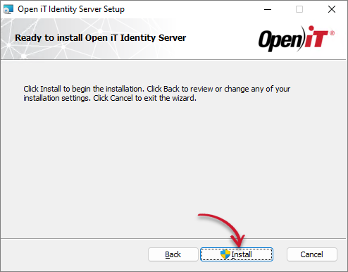 Identity Server Installation: Ready to Install