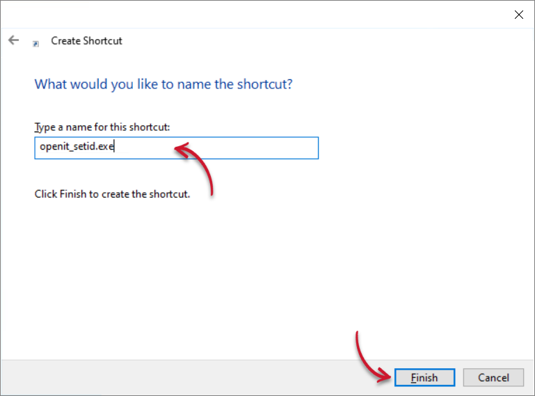 Specify Shortcut Name